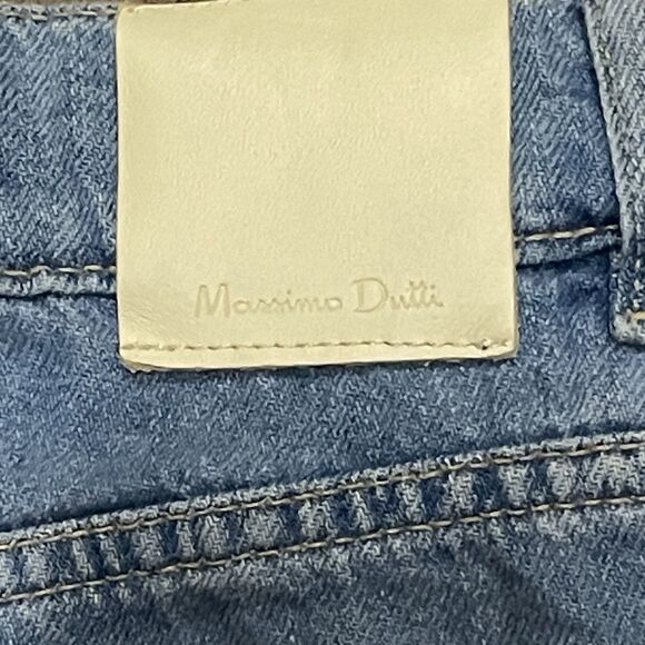 Massimo Dutti Women’s Straight Leg Denim Jeans Size 6 High Rise Stove Pipe Style - Picture 8 of 12
